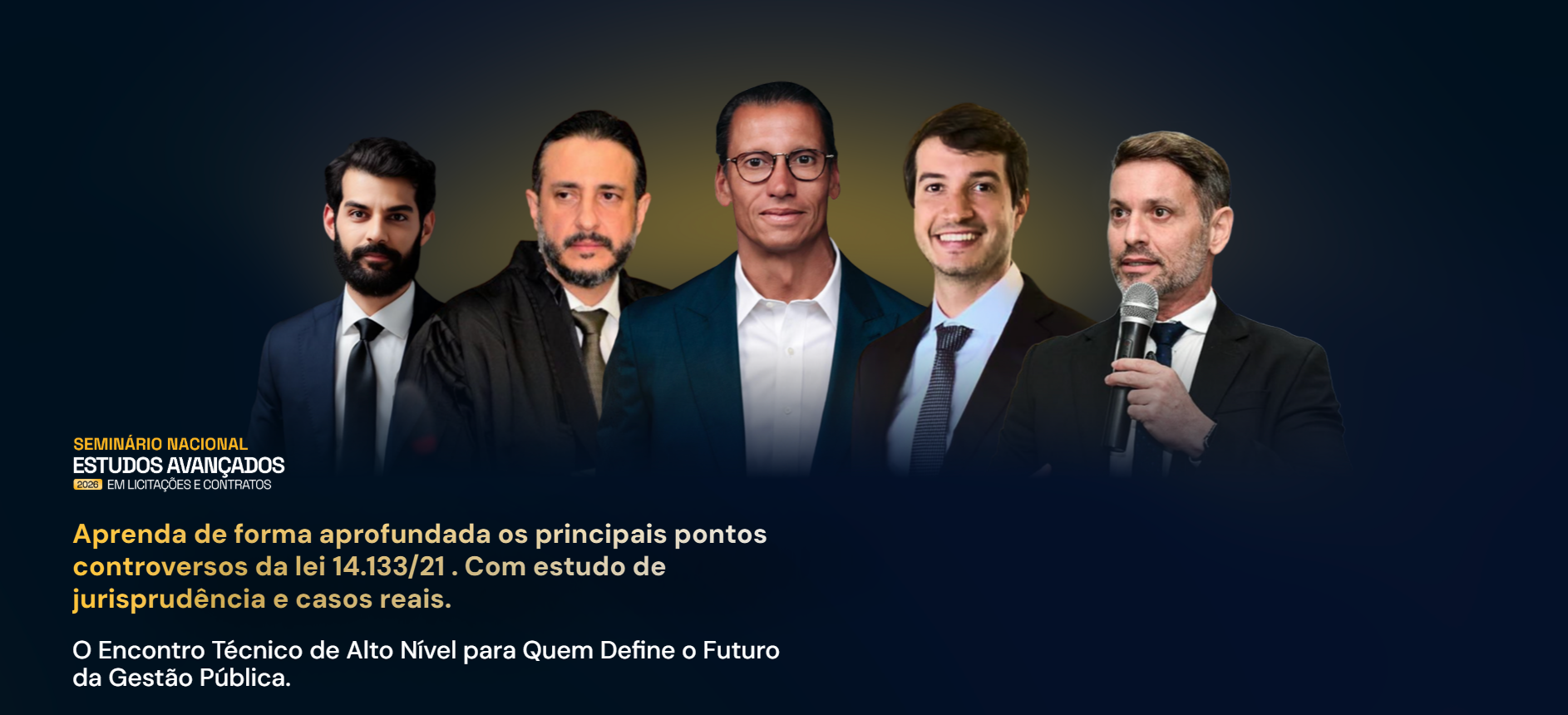 Banner do Seminário Nacional de Estudos Avançados em Licitações e Contratos